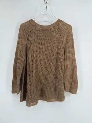 J Crew Relaxed-Fit Linen Beach Sweater Brown Women's medium thumbnail 3