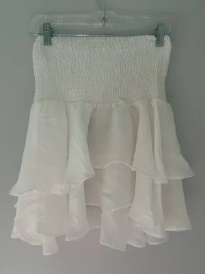 Shein White Ruffled Skirt thumbnail 1