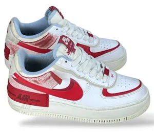 Nike Air Force 1 Shadow White University Red Sneakers CI0919-108 Womens 7 thumbnail 1