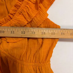 Cloud Ten Ruffle‎ Babydoll Top Women S Orange Boho Peplum Y2K Festival Cottage Romantic thumbnail 7