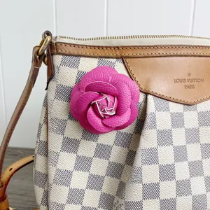 Camellia Flower Vegan Leather Magnetic Bag Charm thumbnail 4