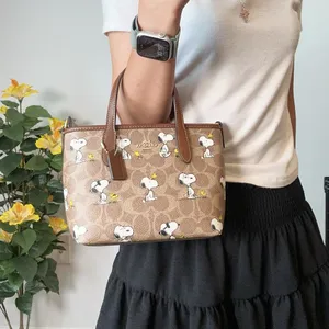 NWT Coach X Peanuts City‎ Mini Tote Bag In Signature Canvas with snoopy print thumbnail 8