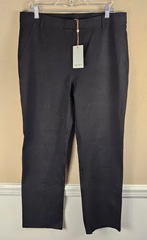 NWT Quince Womens‎ Black Ultra Stretch Ponte Straight Leg Pants XL thumbnail 1