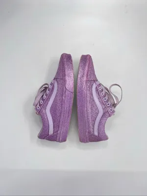 Vans Old Skool Lavender Purple Glitter Canvas Low Skate Sneakers Size 7 thumbnail 2