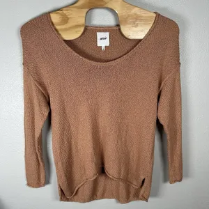 Aerie Oversized‎ Voop Knit Sweater Womens Medium Tan Cotton Blend Beachy Coverup thumbnail 1