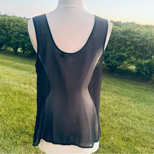 Ecote Sheer black tank with metallic beads and sequins thumbnail 8