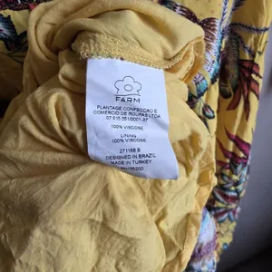 Farm Rio Bria Smocked Dress Anthropologie Size S Petite Yellow Tropical Floral thumbnail 10