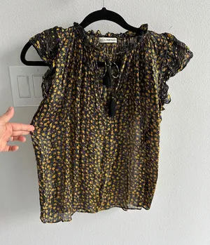 Ulla Johnson Doria Metallic Floral-print Silk Top thumbnail 1