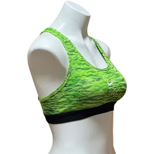 Nike Pro Dri-Fit Racerback Sports Bra Neon Green Black White Small thumbnail 4