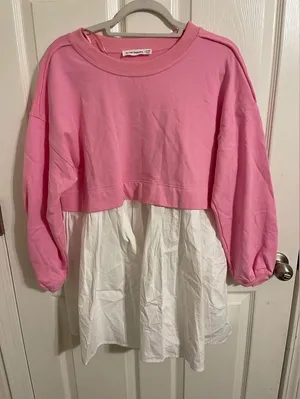 Chic Pink and White Mini Dress thumbnail 1