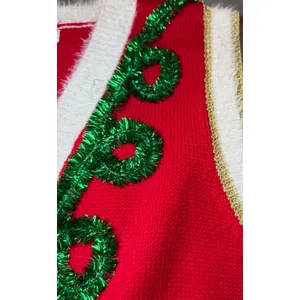 99 Jane Street Womens Size XL Christmas Santa Vest Red Candy Pocket Open Front thumbnail 13