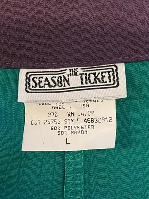 Vintage Season The Ticket Blouse Womens Large Jade Paisley Made USA 80s thumbnail 5