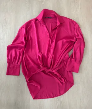 ZARA Pink Button Down thumbnail 1