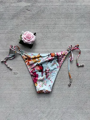 Zimmermann Mint Floral And Birds Side Tie Woman’s Bikini Bottoms size 2-4 thumbnail 5