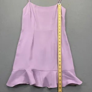 Lovers + Friends Lavender Purple‎ Ruffle Hem Mini Dress Small Square Neck Pastel thumbnail 4