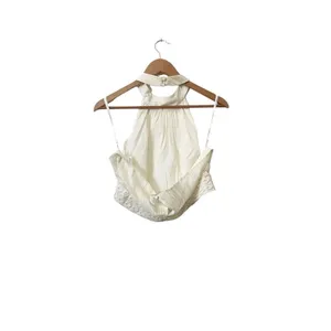 Lovers + Friends Cream Pleated Halter Cutout‎ Top XL thumbnail 2