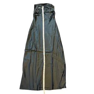 Lulus Exquisite Shine Black Satin Rhinestone Strapless Maxi Dress Gown Med NWT thumbnail 4