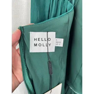Hello Molly Forest Green Sunrise Memories Ruffle Mini Dress Romper Sz.L/US 8 NWT thumbnail 8