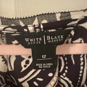 White House Black Market Black and White Paisley Blouse thumbnail 2