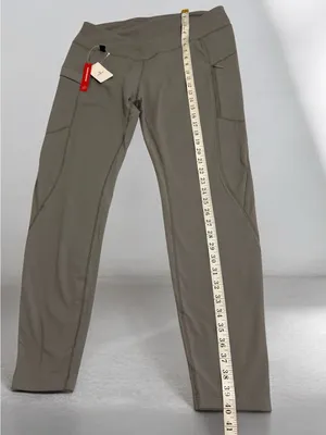 NWT Activewear High Rise Leggings with Side Zipper Pocket Gray Size XL thumbnail 2