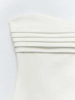 Zara midi bodycon dress sleeveless white wedding coctail party thumbnail 10