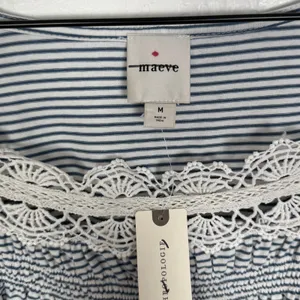 Maeve Anthropologie Square Neck Puff Sleeve Swing Tee Size Medium NWT thumbnail 5