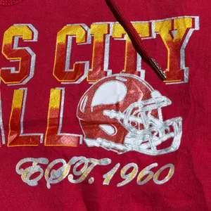 NWT Kansas City Chiefs Simapak Colorblock‎ Hoodie Red Gold Vintage Style Large thumbnail 3