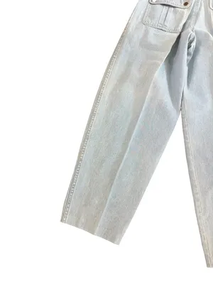 Lizwear Light Wash Pleated Belted Wide Leg Jeans Barrel Trouser Size 10 Women's thumbnail 11