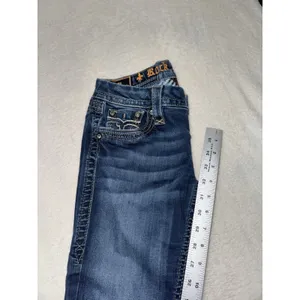Rock Revival Women's Alivia Skinny Dark Wash Low Rise Jeans Studded Sz 27 thumbnail 12