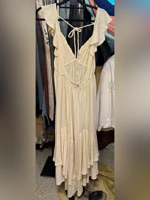 NWOT Free People Free-Est Aquamarine Maxi Dress - Tea neutral cream - Medium thumbnail 7