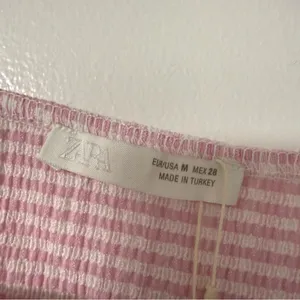 NWT Zara women’s Pink Gingham Tie-Front Top medium thumbnail 9