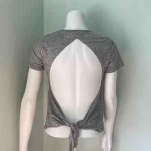 Dreamr Gray Diamond back open tied tee NEW thumbnail 2