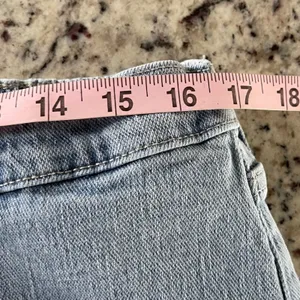 Bohme Wide Leg Jeans Womens‎ 30 Light Wash Pinstripe Patch Utility FL2112HR-BH thumbnail 7