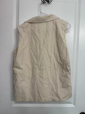 Petal & Pup Trula Oatmeal Linen Blend Sleeveless Blazer Vest M thumbnail 7