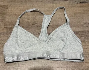 Calvin Klein Racerback Bralette Grey Small thumbnail 1