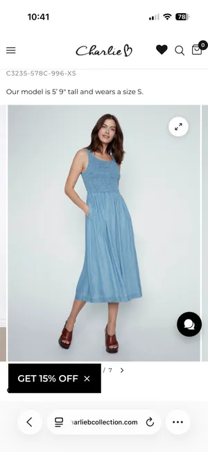 Smocked Maxi Dress Blue thumbnail 4