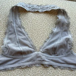 Free People Lace Halter Bralette in gray size XS thumbnail 9