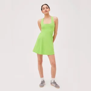 Outdoor Voices Neon Green Cross Back Athletic Dress Sz.L thumbnail 3