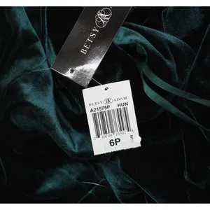 Betsy & Adam Womens One Shoulder Velvet Gown Dress A21575P Hunter Green 6P thumbnail 4