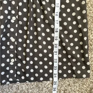 J. Crew Grey White Polka Dot Long Sleeve Blouse Preppy Office Small Medium thumbnail 6