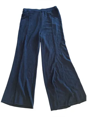 Free People knit wide-leg pants with a high-rise waist, Black, Size Large, NWOT thumbnail 2