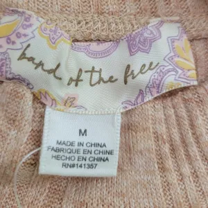 Ribbed Mock Neck Top Womens Puff Shoulder Camel‎ Tan Fall Layering New Size M thumbnail 6