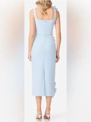 NEW ELLIATT Chantelle 3d floral blue midi Dress sz M thumbnail 2