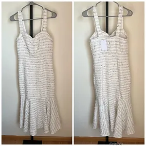 Revolve Bridal Misa Los Angelos Elkie Tweed Small Dress Winter White NEW thumbnail 2