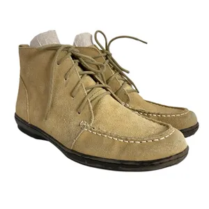 Lands End Womens‎ 9.5 B Camel Brown Suede Lace Up Moc Toe Chukka Ankle Boots thumbnail 3