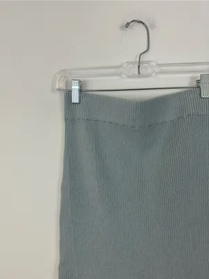 Abercrombie and Fitch Light Blue Gray Knit Midi Skirt Size Small NWT thumbnail 2