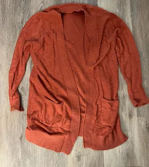 Sonoma Knit Cardigan Womens Small Terracotta Longline Open Front Sweater thumbnail 1