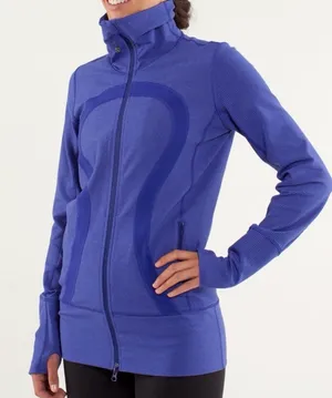 1027 Lululemon inStride Jacket Tonka Stripe Pigment Blue sz 6 vintage thumbnail 1