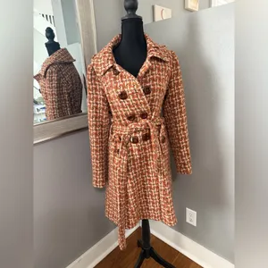 Available Houndstooth Academia Old Money Pea Coat Size Medium. thumbnail 2
