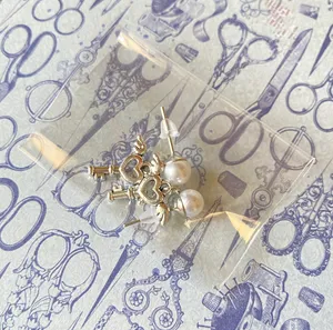 Handmade pearl & angel heart key simple Kawaii y2k fairy dangle earrings thumbnail 3
